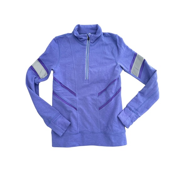Ivivva by Lululemon Glow and Go  1/4 Zip‎ Long Sleeve Pullover Purple Girls 14 - Picture 1 of 4